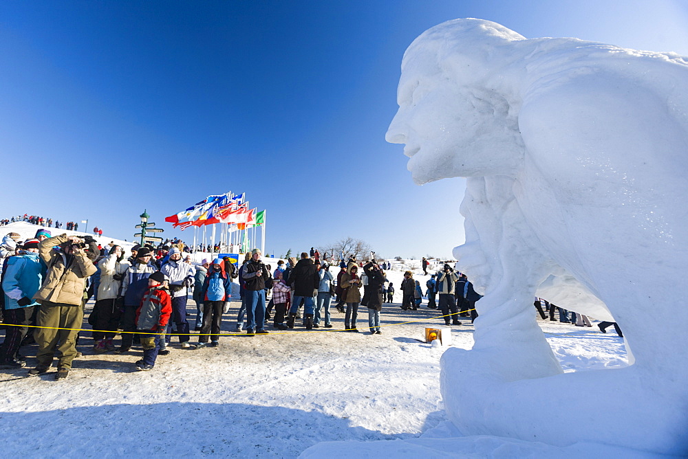 Ice sculpture, Quebec Winter Carnival, Quebec City, Quebec, Canada, North America