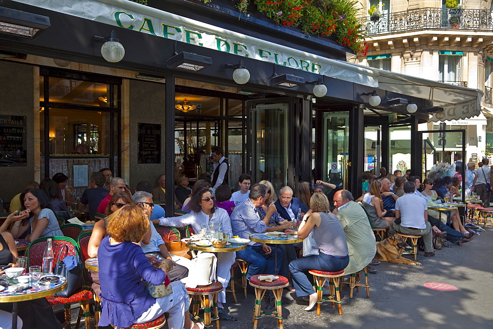 Cafe de Flore, Saint-Germain-des-Pres, Left Bank, Paris, France, Europe