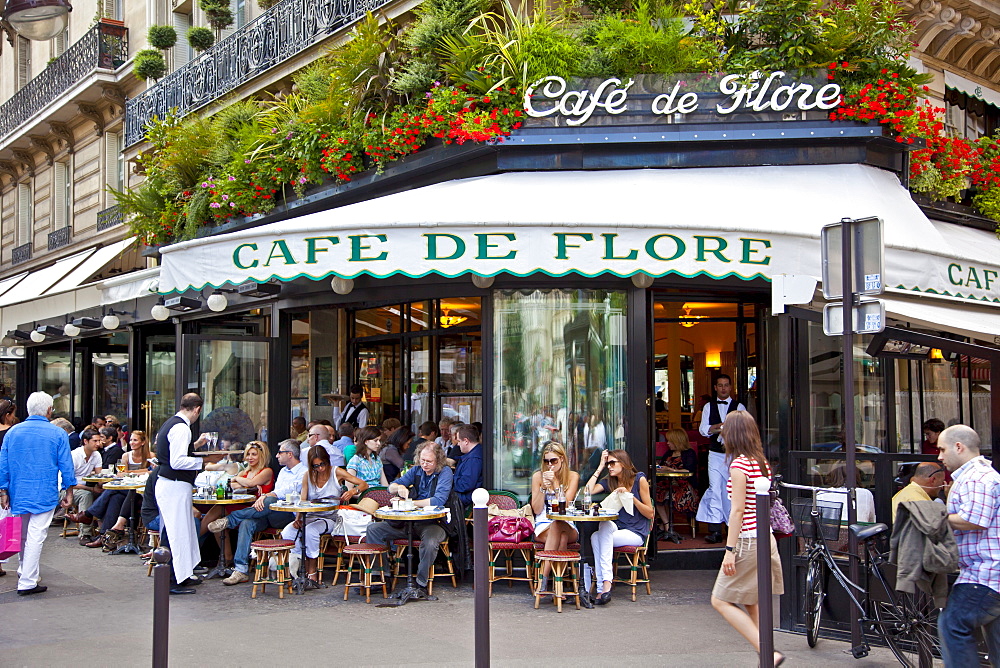 Cafe de Flore, Saint-Germain-des-Pres, Left Bank, Paris, France, Europe