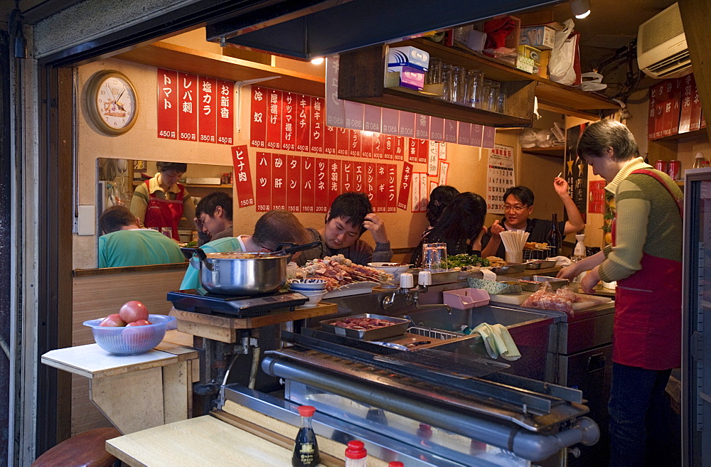 1940s era Omoide Yokocho (Memory Lane) restaurant alley district in Shinjuku, Tokyo, Japan, Asia