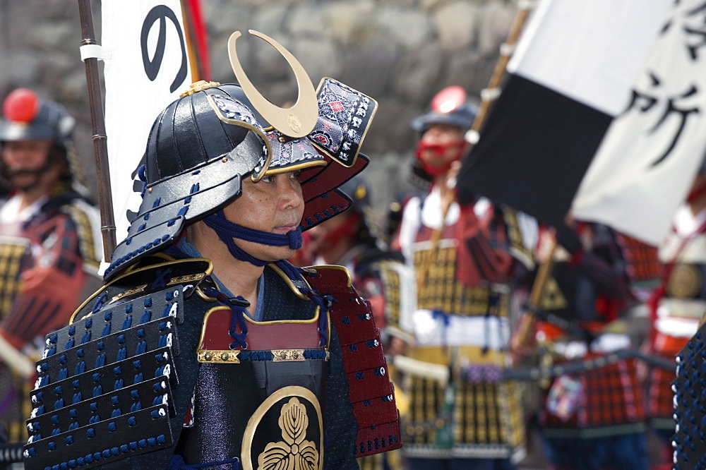 Samurai in the Odawara Hojo Godai Festival held in May at Odawara Castle in Kanagawa, Japan, Asia