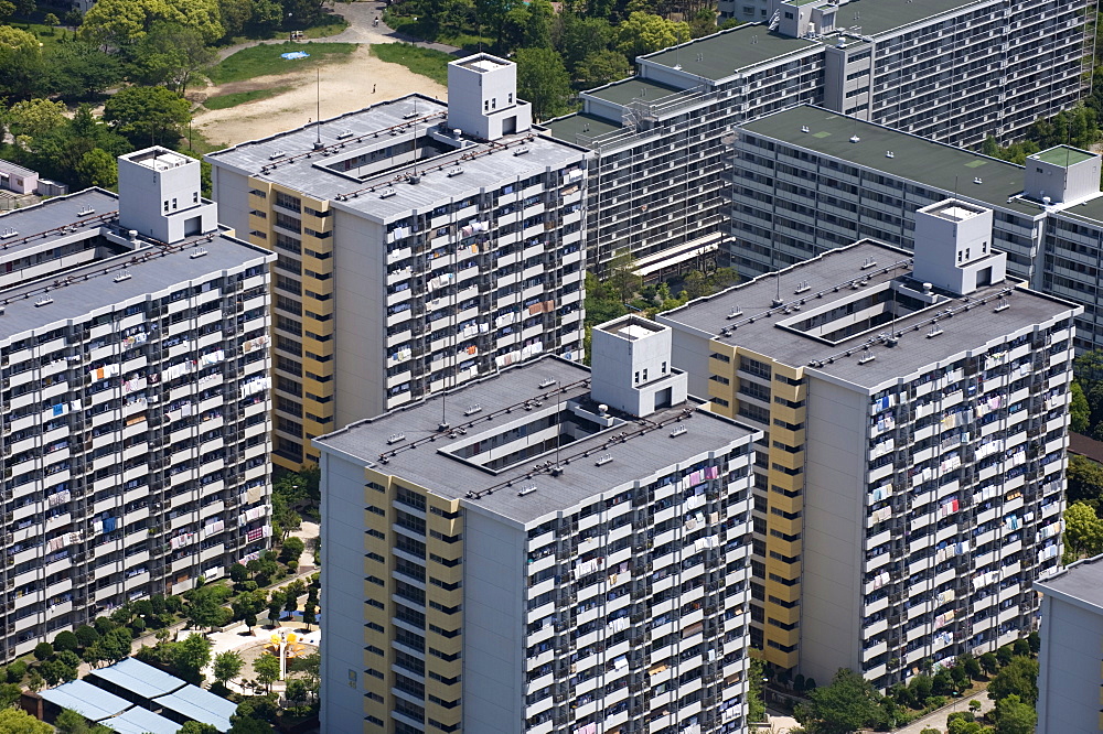 High-rise housing development built on the reclaimed land of Sakishima Island, Osaka, Japan