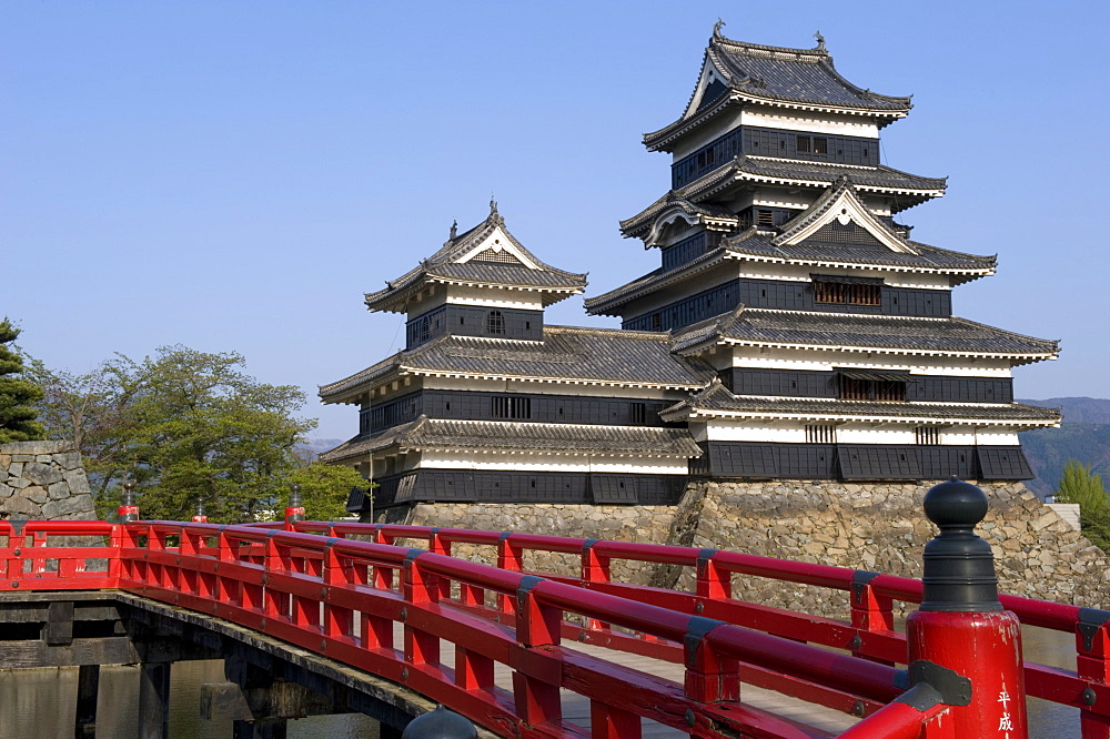 The 16th century Matsumoto Castle, mostly original construction and a National Treasure of Japan, Nagano, Japan