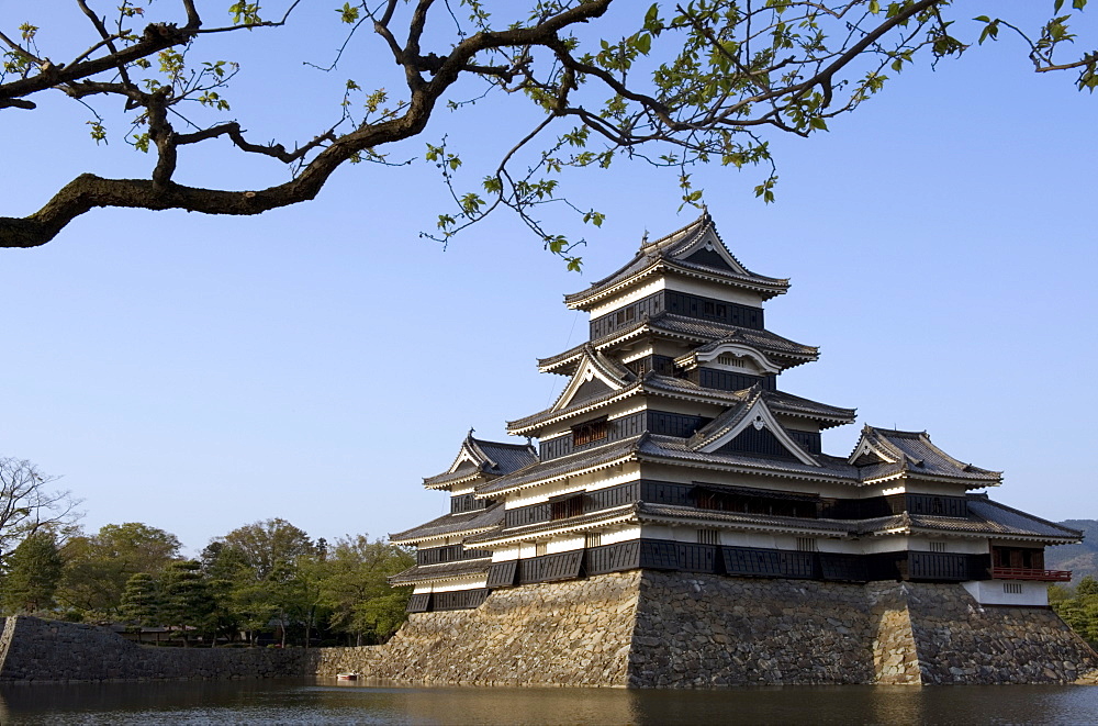 The 16th century Matsumoto Castle, mostly original construction and a National Treasure of Japan, Nagano, Japan