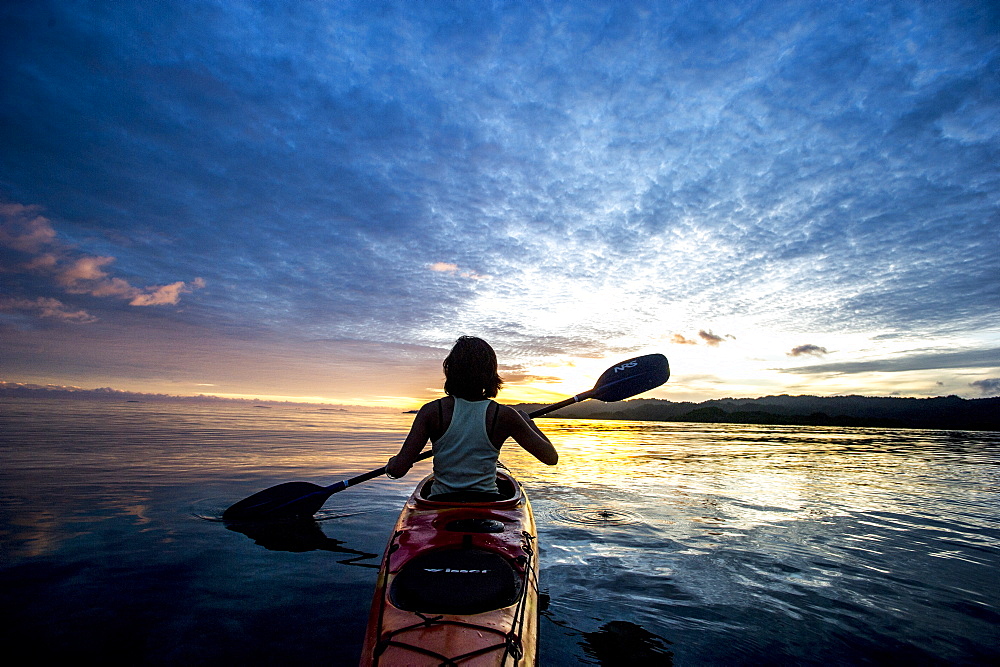 Sea Kayaking in Raja Ampat, West Papua, Indonesia, New Guinea, Southeast Asia, Asia