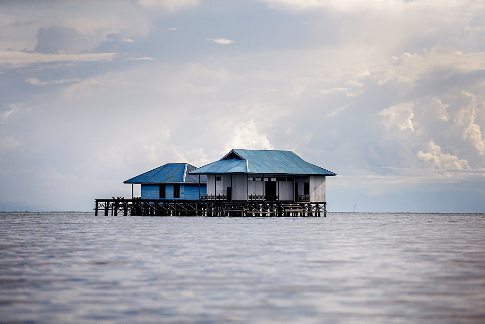 A house over the ocean, Togian Islands, Sulawesi, Indonesia, Southeast Asia, Asia 