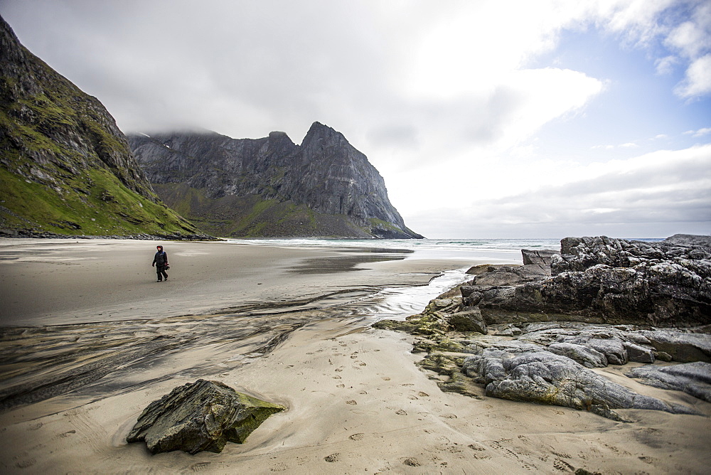 Kvalvika beach, Lofoten Islands, Norway, Scandinavia, Europe