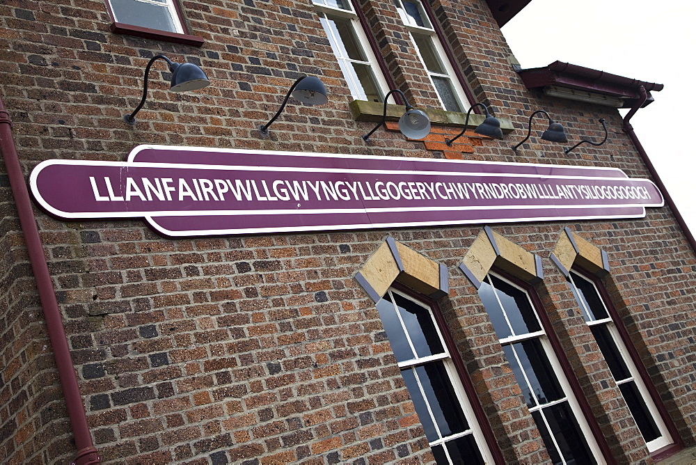 Llanfair PG train station, the longest town name in the world, Wales, United Kingdom, Europe