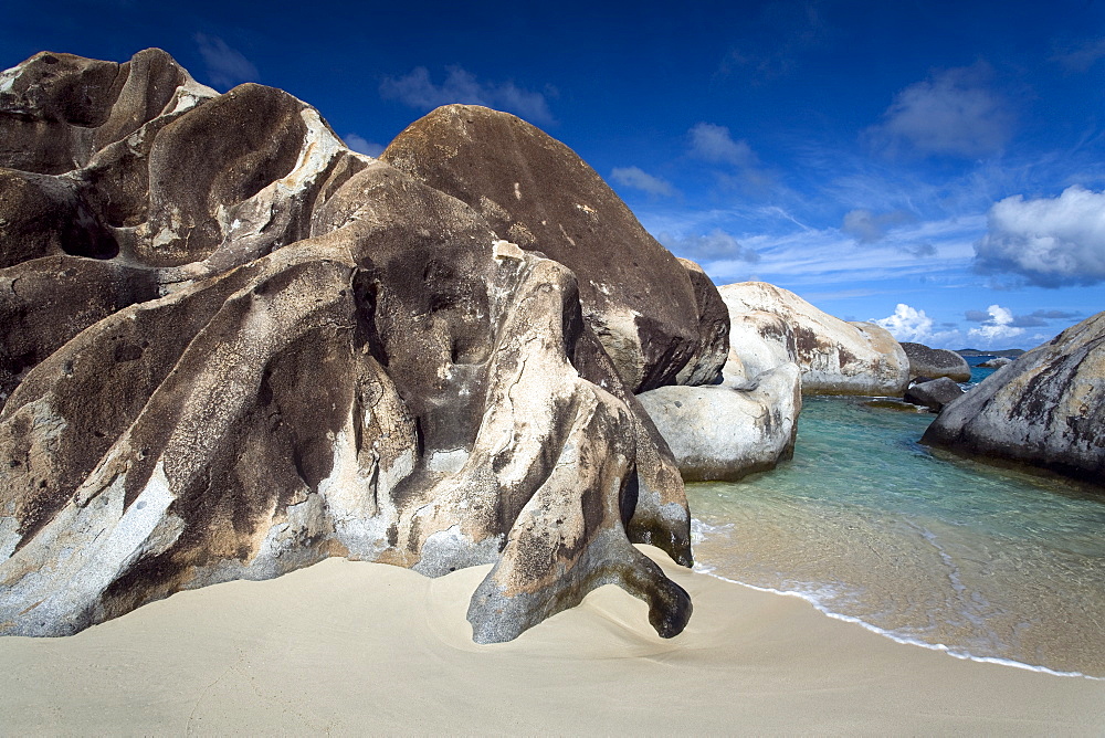 Large eroded granite outcrops at The Baths in Virgin Gorda, British Virgin Islands, West Indies, Central America