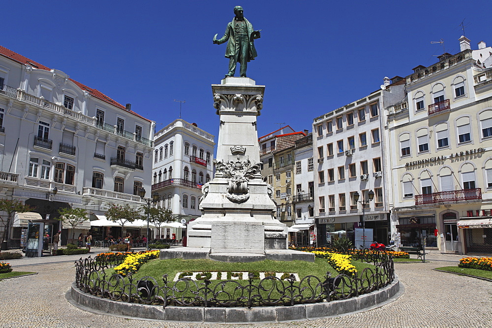 Joaquim Antonio de Aguiar memorial at the Largo de Portagem square, Coimbra, Beira Litoral, Portugal, Europe