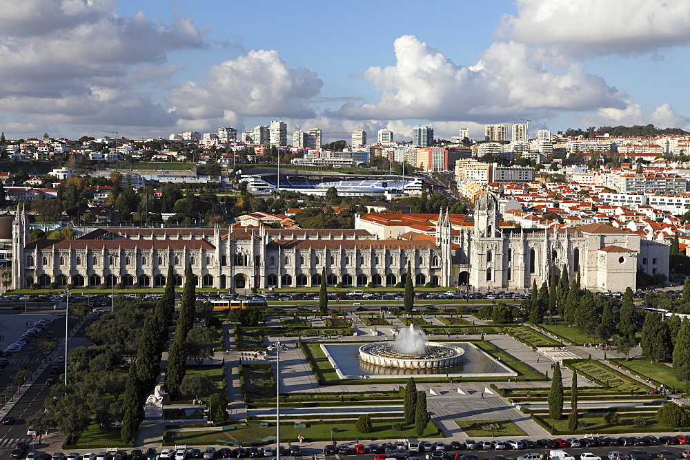 The Manueline Hieronymites Monastery, UNESCO World Heritage Site, on Empire Square, Belem, Lisbon, Portugal, Europe