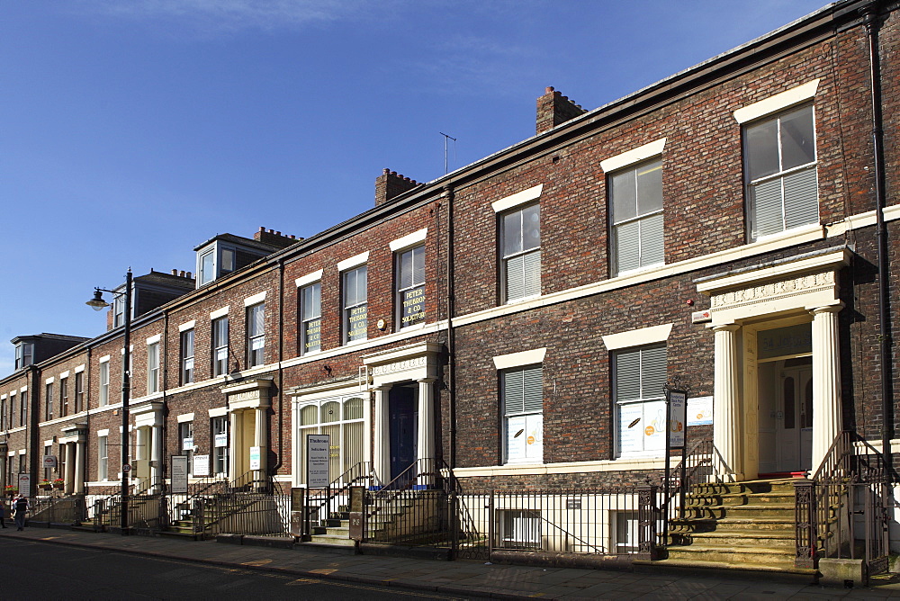 Early Victorian terraced town houses, built in the mid-19th century, Sunderland, Tyne and Wear, England, United Kingdom, Europe