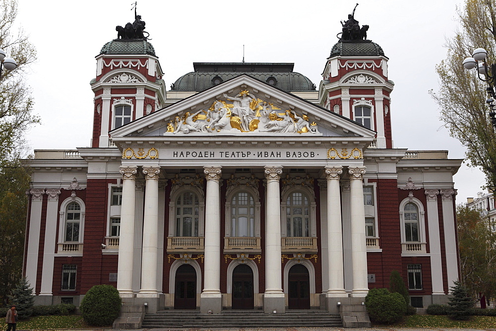 The Ivan Vazov National Theatre, a Neo-Classical building designed by Hermann Helmer and Ferdinand Fellner, Sofia, Bulgaria, Europe