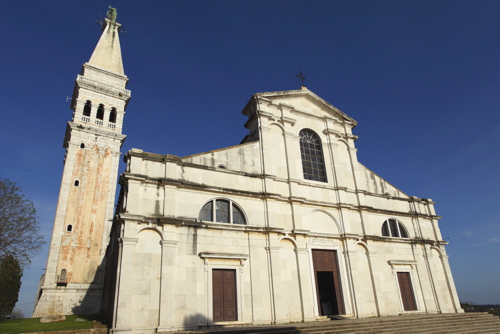 St. Euphemia Cathedral, dating from the 18th century, and tower, Rovinj, Istria, Croatia, Europe