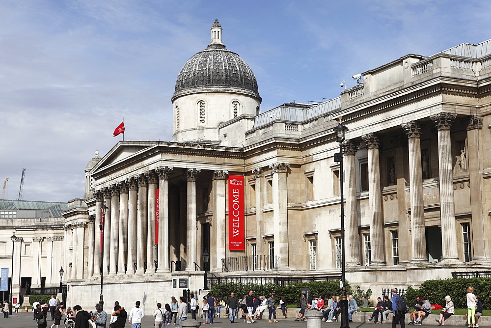 The National Gallery, the art museum on Trafalgar Square, London, England, United Kingdom, Europe