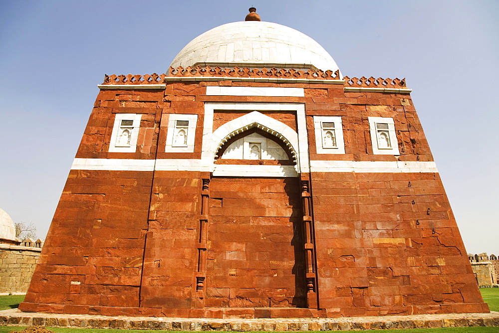 The Mausoleum of Ghiyas-ud-Din Tughluq (Ghiyath-al-Din) at Tughluqabad in Delhi, India, Asia