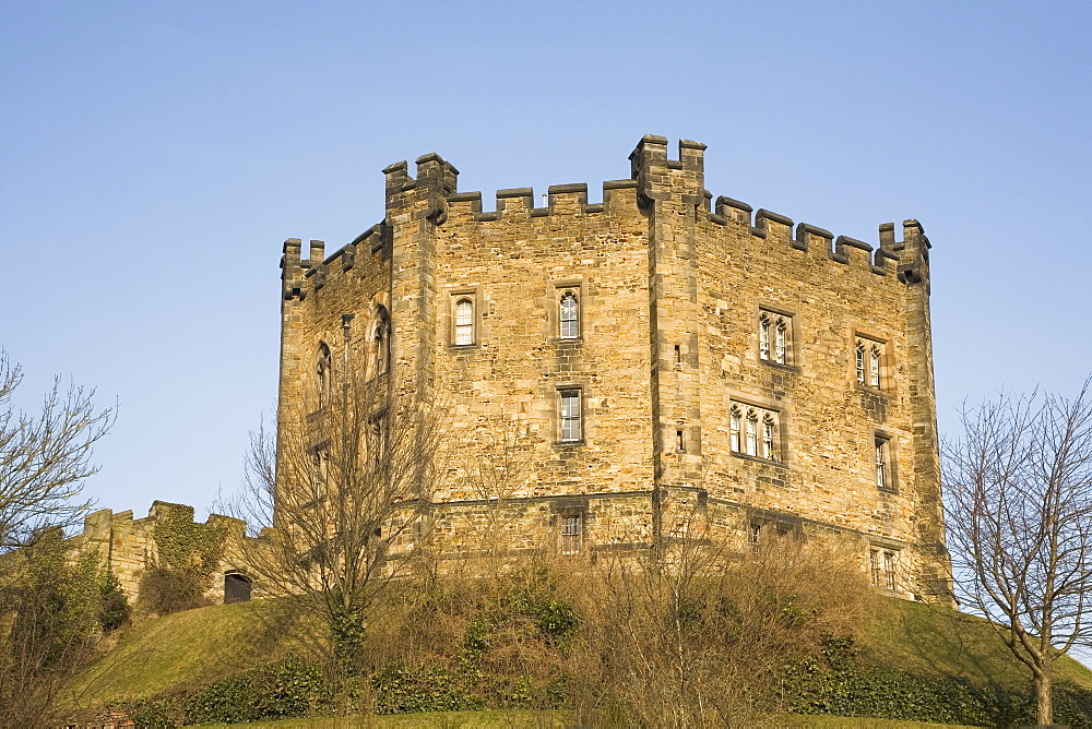 Durham Castle, a motte and bailey structure, UNESCO World Heritage Site, Durham, England, United Kingdom, Europe