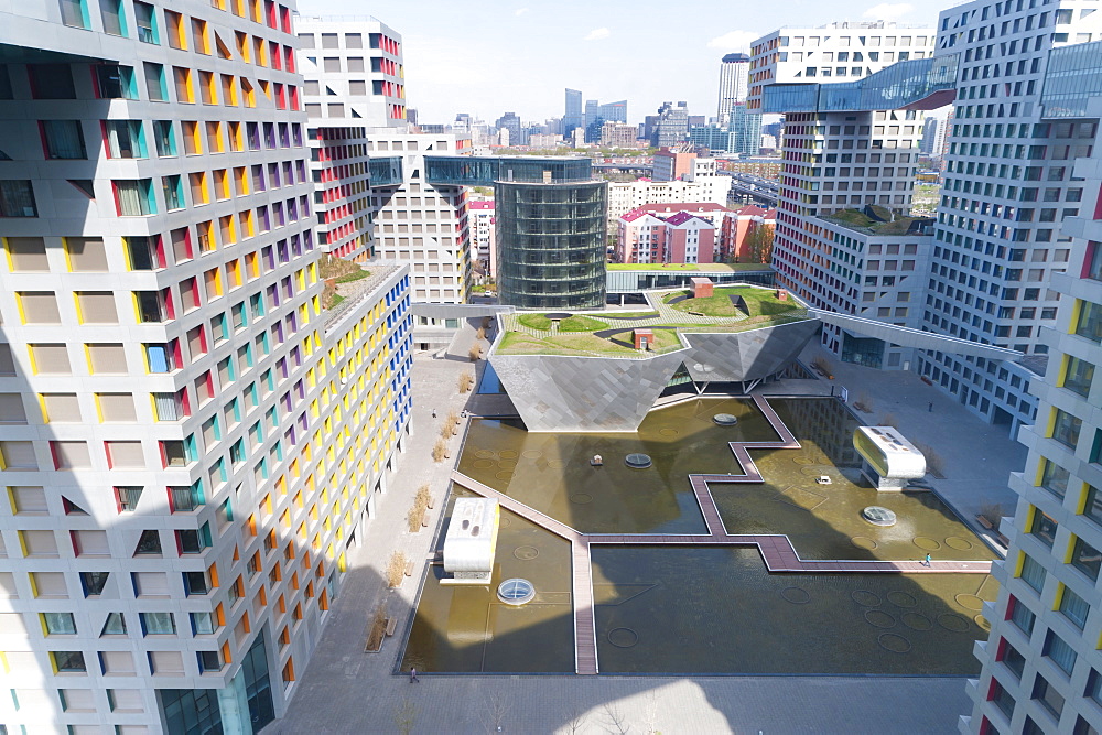 Moma Linked Hybrid complex by architect Steven Holl, built in 2009, Dongzhimen District, Beijing, China, Asia