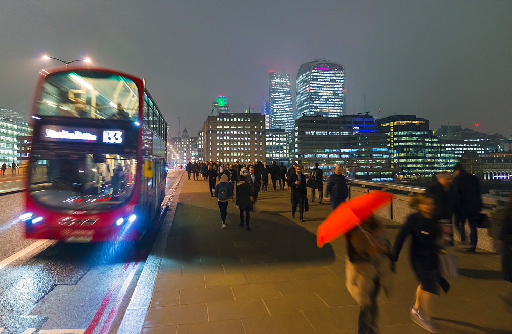 City of London from London Bridge, London, England, United Kingdom, Europe