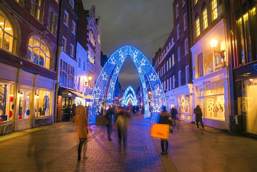 Christmas decorations, South Molton Street, off Oxford Street, West End, London, England, United Kingdom, Europe