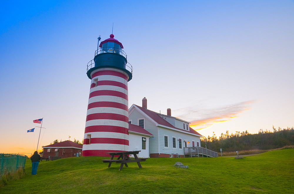 West Quoddy Lighthouse, Lubec, Maine, New England, United States of America, North America