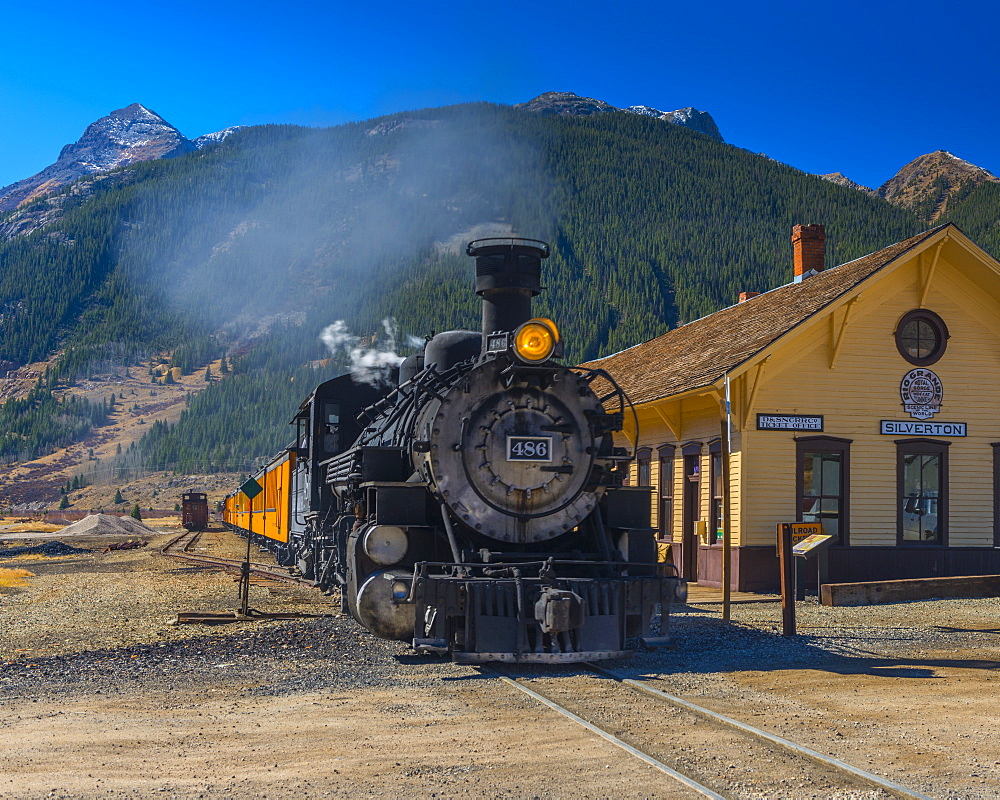 Railway Station for Durango and Silverton Narrow Gauge Railroad, Silverton, Colorado, United States of America, North America