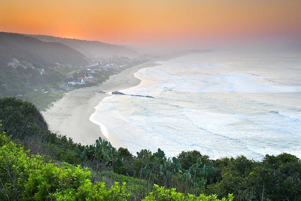 View of the beach and town of Wilderness on the Garden Route in Western Cape Province, South Africa, Africa