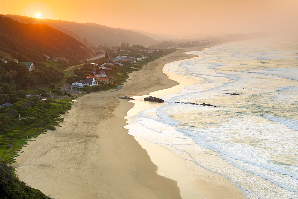 View of the beach and town of Wilderness on the Garden Route in Western Cape Province, South Africa, Africa