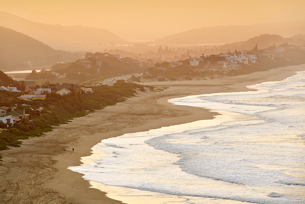 View of the beach and town of Wilderness on the Garden Route in Western Cape Province, South Africa, Africa