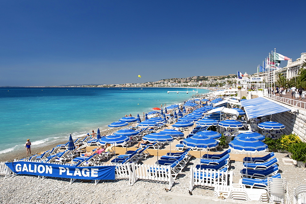 Galion beach, Nice, Provence, Cote d'Azur, French Riviera, France, Mediterranean, Europe