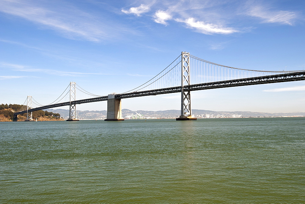 The Oakland Bay Bridge spanning San Francisco Bay in California, United States of America, North America