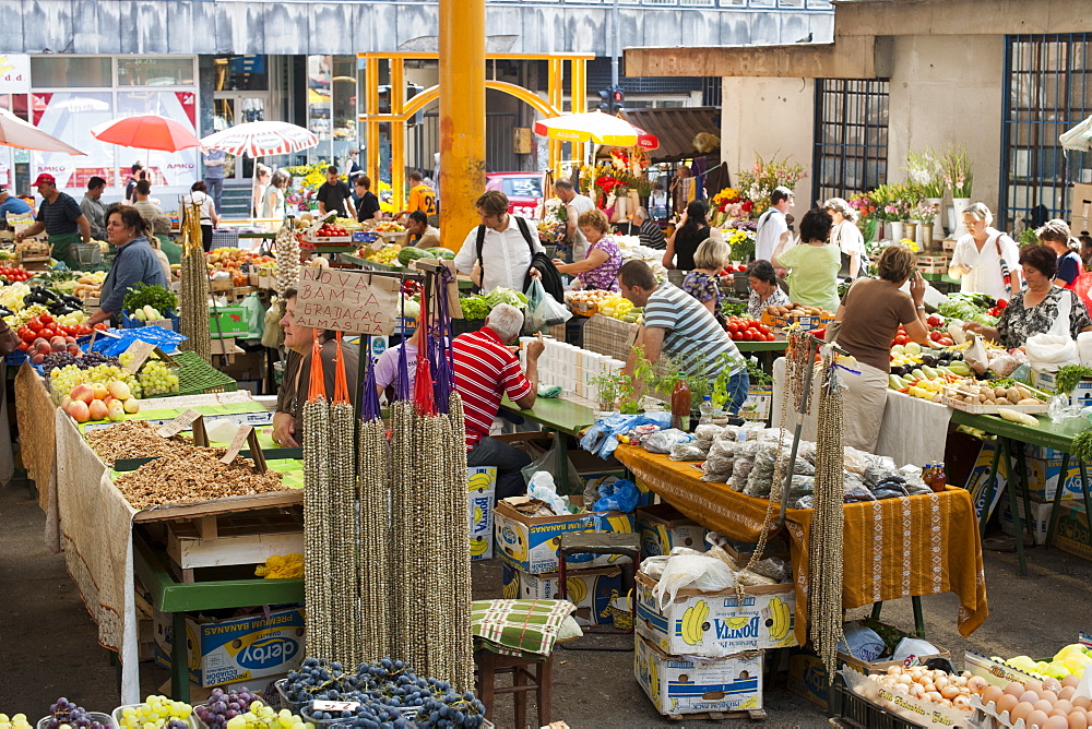 Fruit and vegetable market in Sarajevo, capital of Bosnia and Herzegovina, Europe