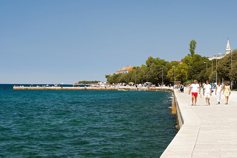 The seafront promenade in Zadar on the Adriatic Coast, Croatia, Europe