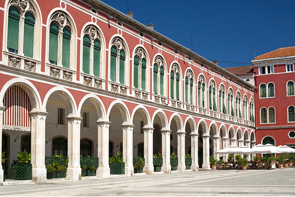 Prokurative (Republic Square), a plaza in the city of Split, Adriatic Coast, Croatia, Europe