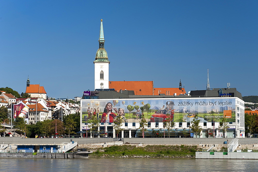 St. Martin's Cathedral (Coronation Church) and the Danube River in Bratislava, Slovakia, Europe