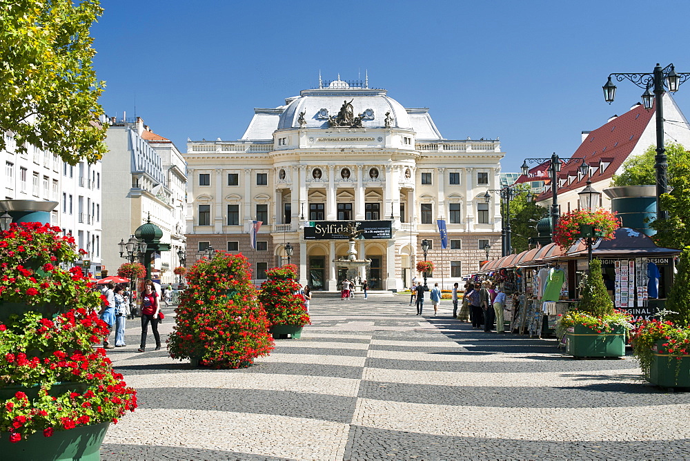 The National Theatre in Hviezdoslav Square in Bratislava, Slovakia, Europe