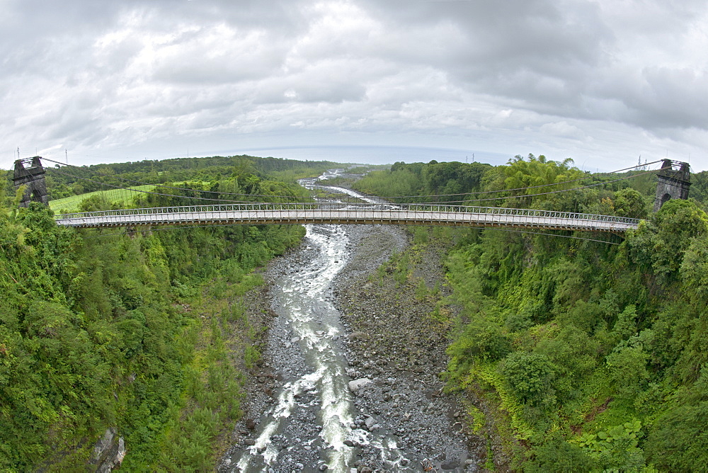 Pont Suspendu (suspension bridge) on the French island of Reunion in the Indian Ocean, Africa