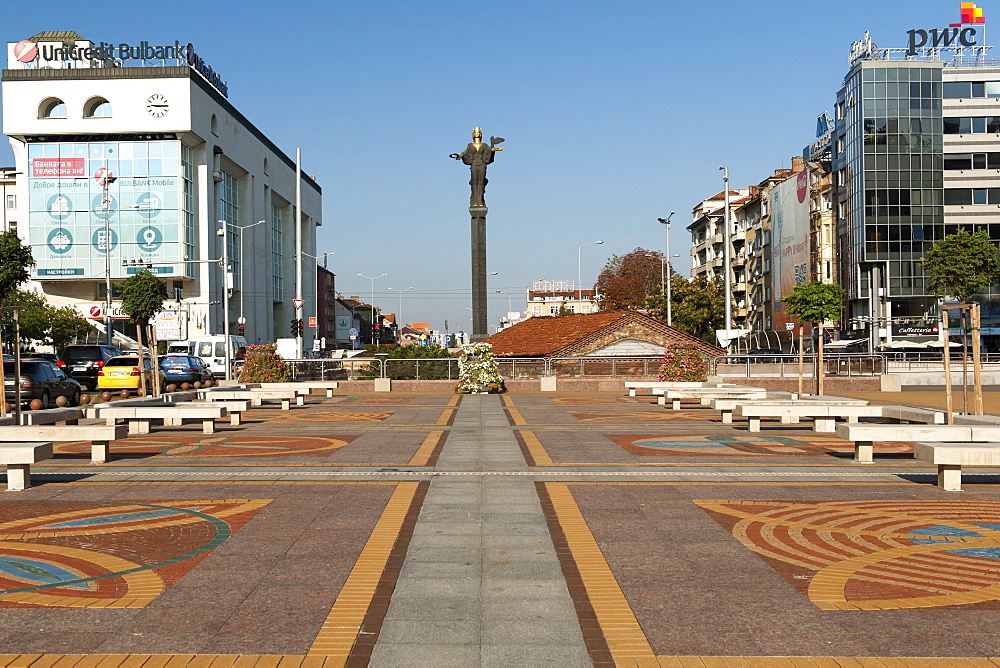 The Statue of St. Sofia in Nezavisimost (Independence) Square in Sofia, the capital of Bulgaria, Europe