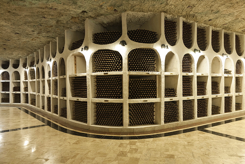 Interior of Cricova wine cellar near Chisinau, Moldova, Europe