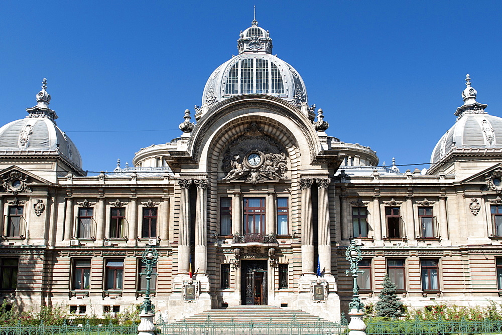 The CEC palace, built in 1900, headquarters of the national savings bank, Bucharest, Romania, Europe