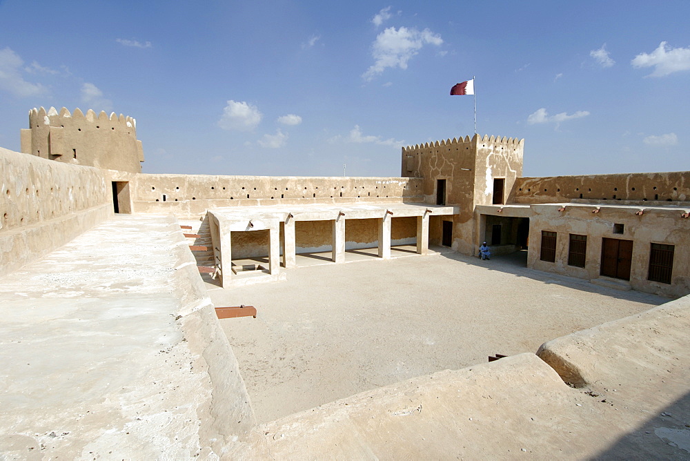 Courtyard of the Al-Zubara fort in north west Qatar.