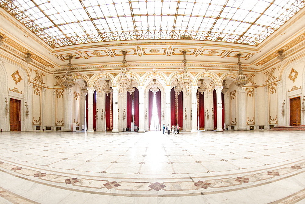 Interior of the Palace of the Parliament (Ceausescu's Palace) in Bucharest, Romania, Europe