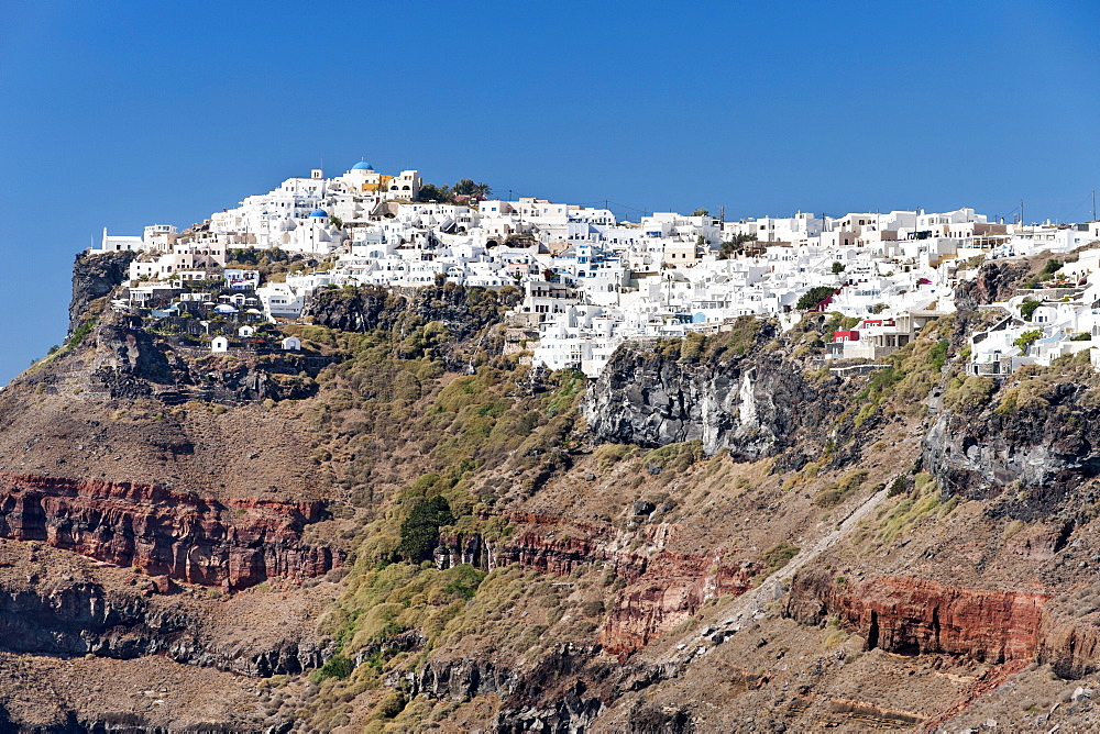 Houses of Imerovigli on the Greek island of Santorini, Cyclades, Greek Islands, Greece, Europe