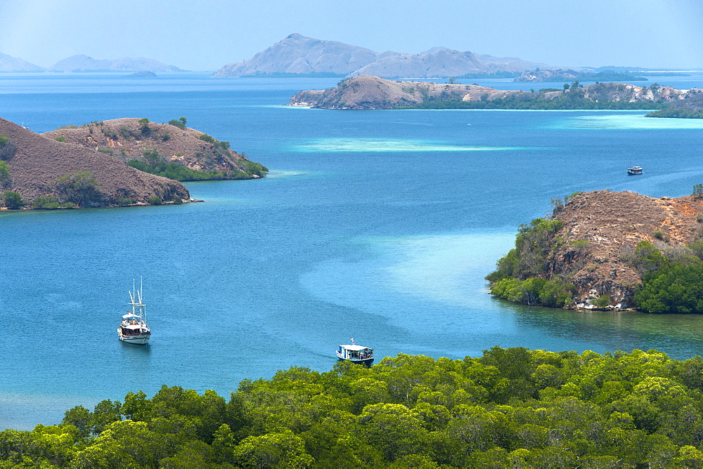 The coastline of Rinca island in the East Nusa Tenggara region of Indonesia.