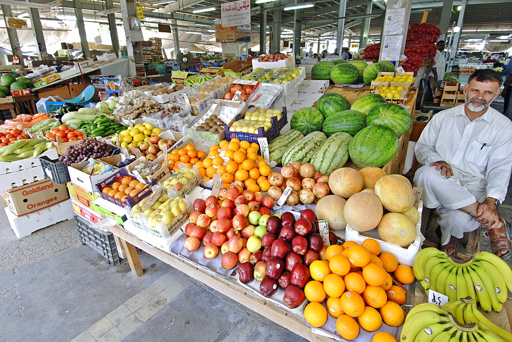 The fresh produce market in Doha.