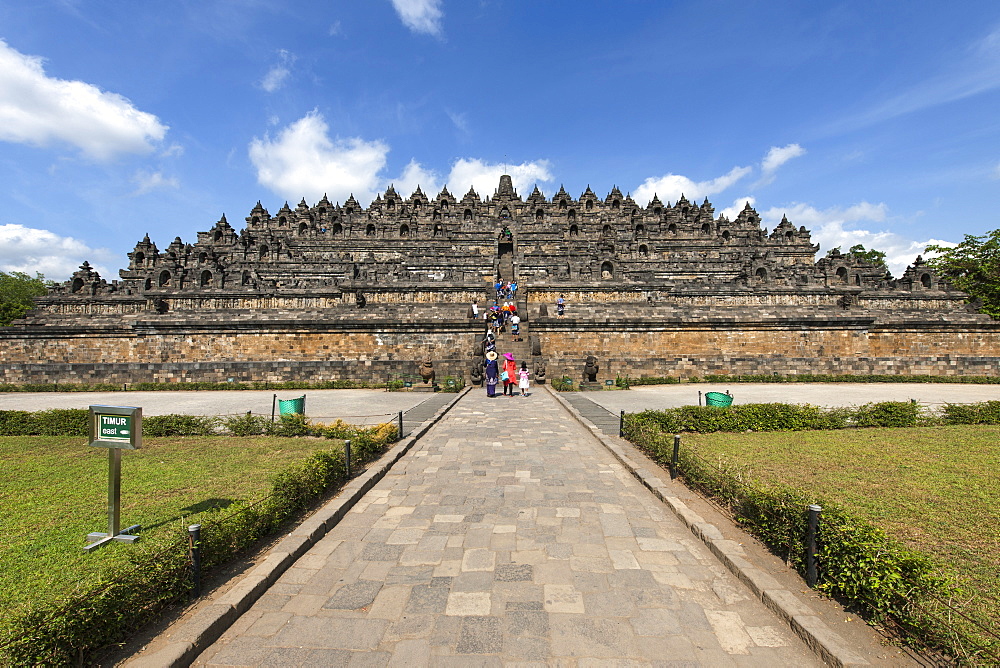 Borobodur, a 9th-century Buddhist Temple in Magelang, near Yogyakarta in central Java, Indonesia.