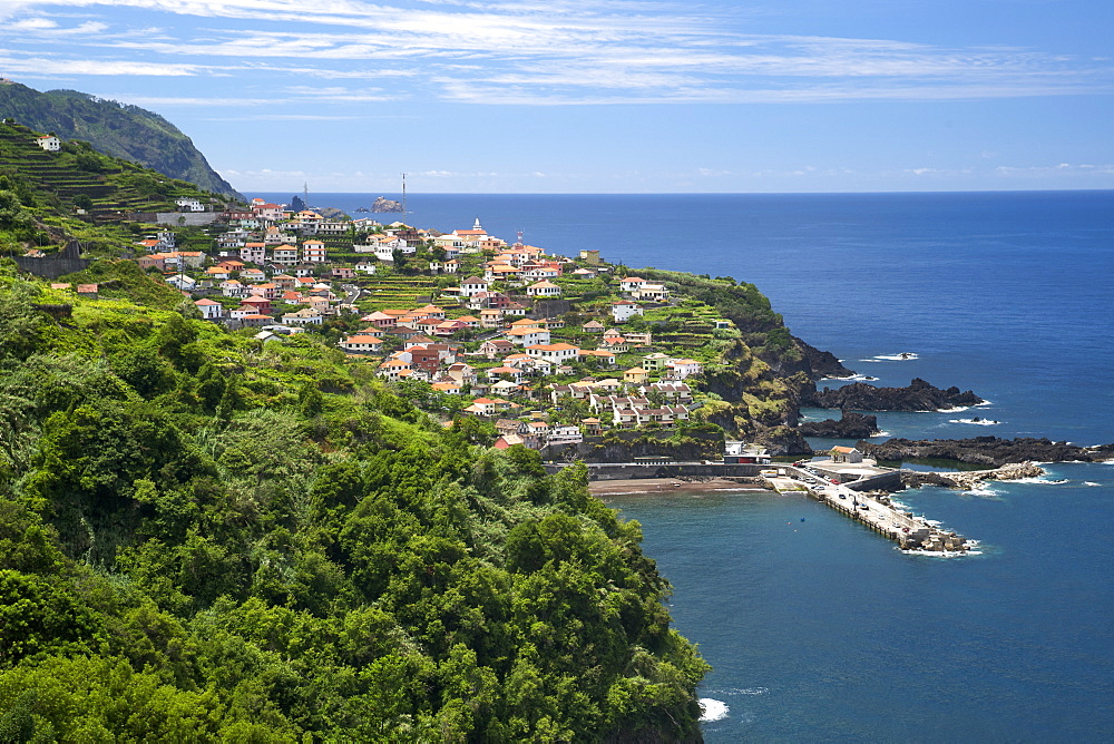 The village of Seixal on the coast of Madeira.