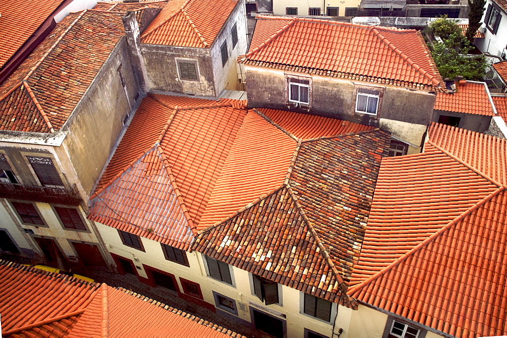 View over the terracotta rooftops of Funchal in Madeira.