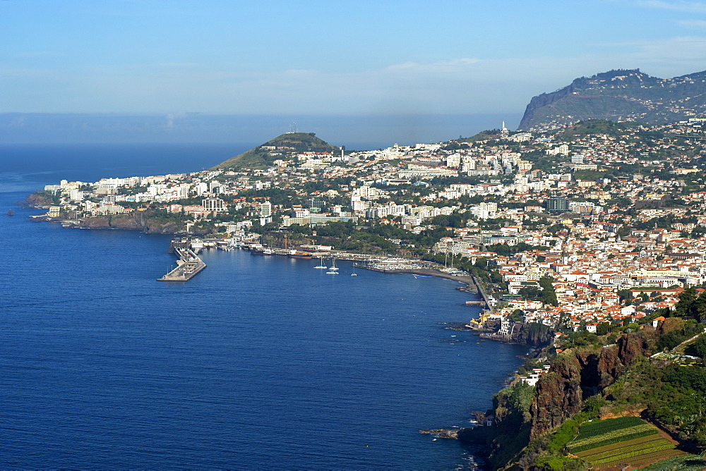 View of Funchal on  the coast of Madeira.