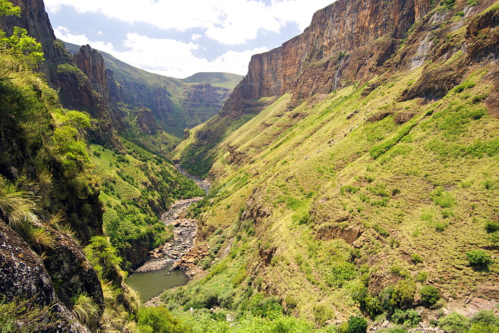 The Maletsunyane River gorge in Lesotho, Africa